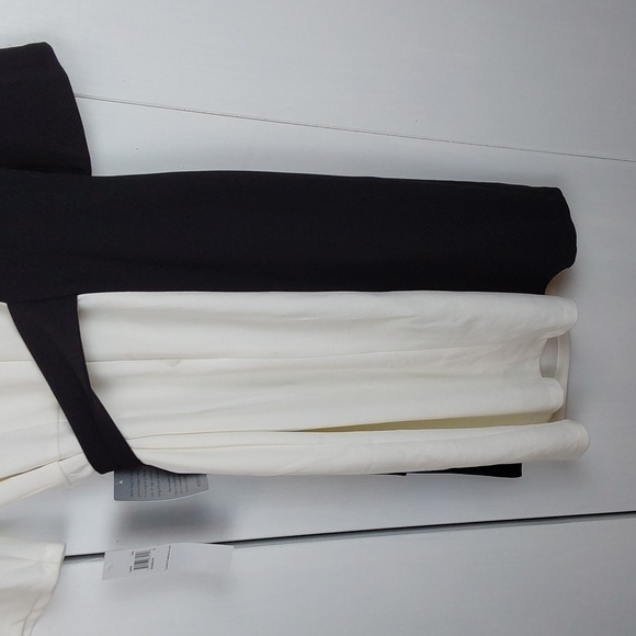 London Times Black/White Colorblock Slimming Mod Elegant Cocktail dress Sz.12 - Picture 8 of 11